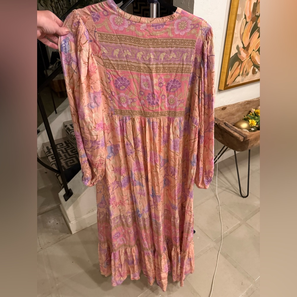 Spell & The Gypsy Butterfly Boho Maxi Dress Musk Pink Floral Festival Size L - Picture 10 of 10